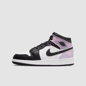 Nike Air Jordan 1 Mid SE GS Amethyst Tie Dye Purple White Black Size 5Y